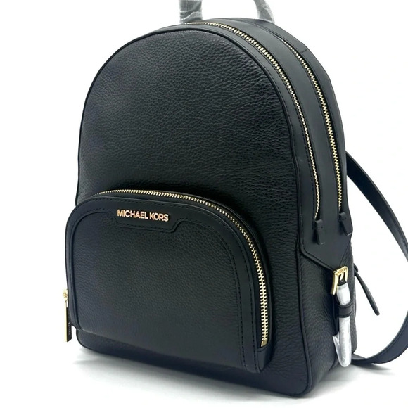 Michael Kors Medium Jaycee Backpack Black/Gold - Picture 11 of 12
